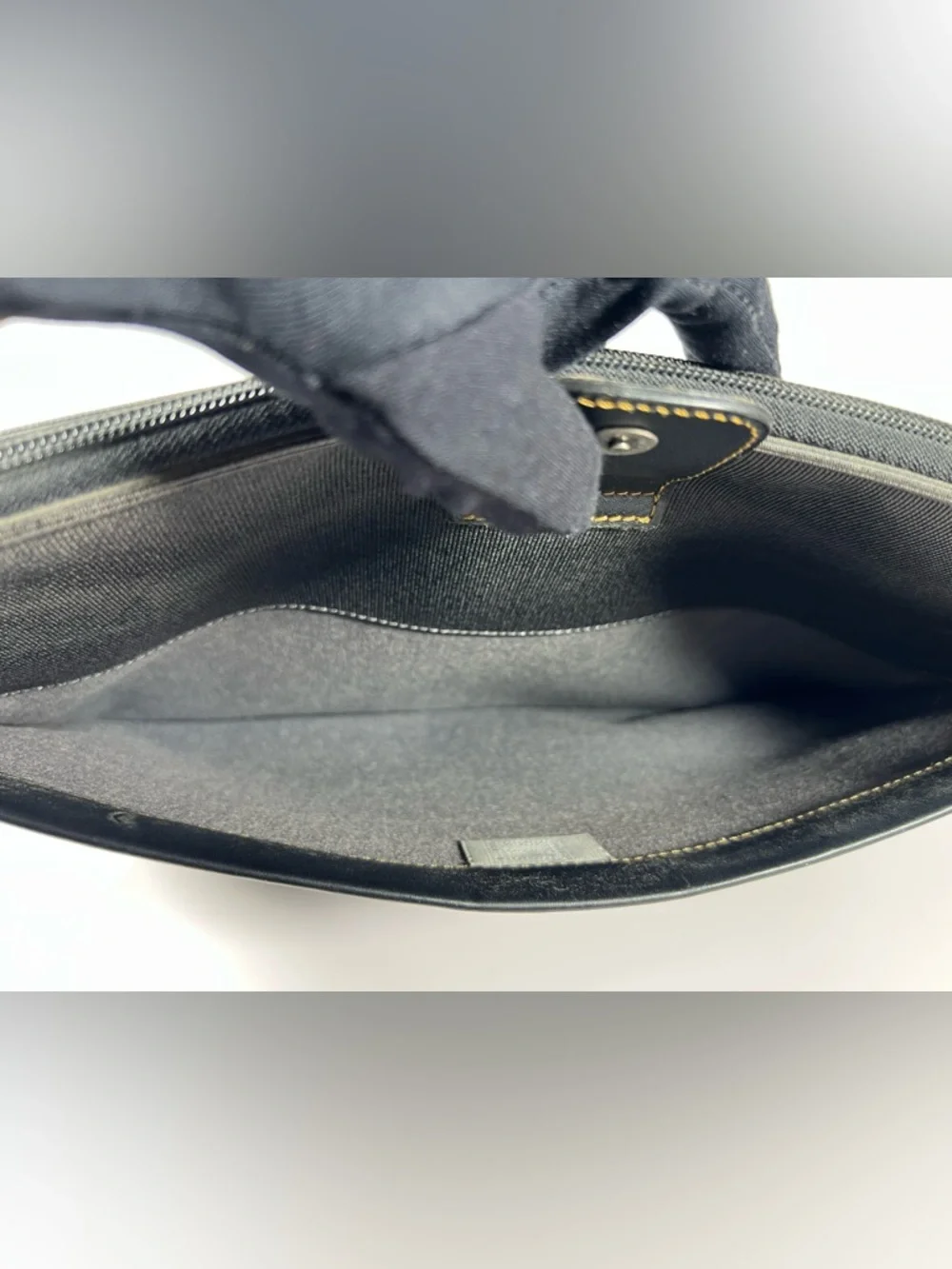 7065: Unisex Dunhill Laptop Sleeve Portfolio Gray Canvas Leather Trim Case